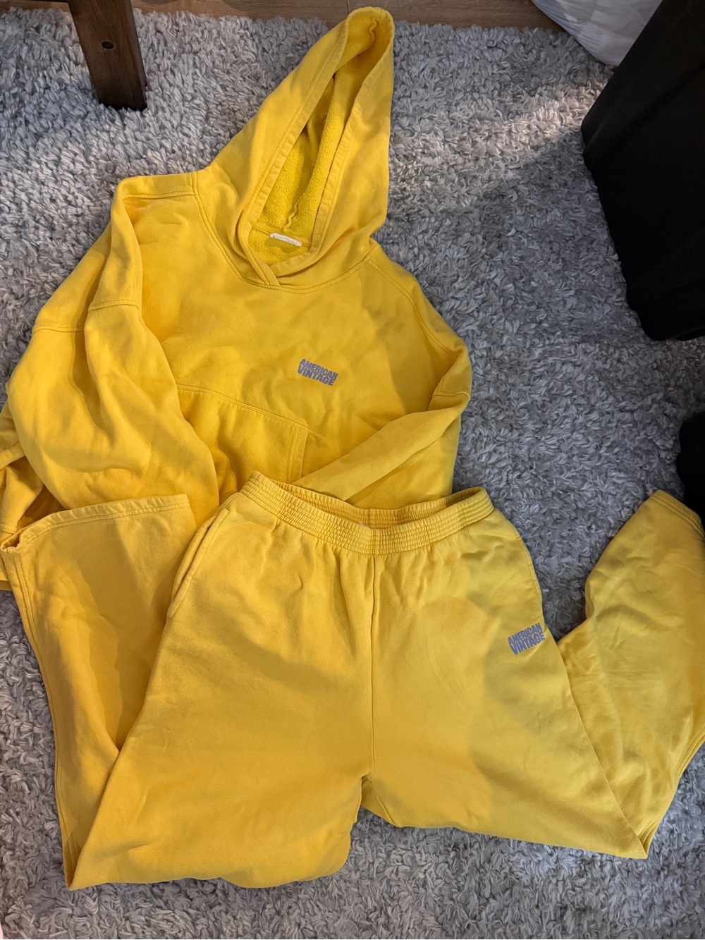 American Vintage Yellow Hoodie Set